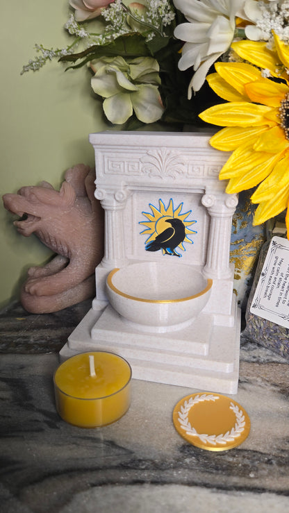 Mini Apollo Far-Striker Raven Altar 5 Inch God Shrine for Sun, Archery, Music, Prophecy Witchcraft Altar Decor Pagan Gift
