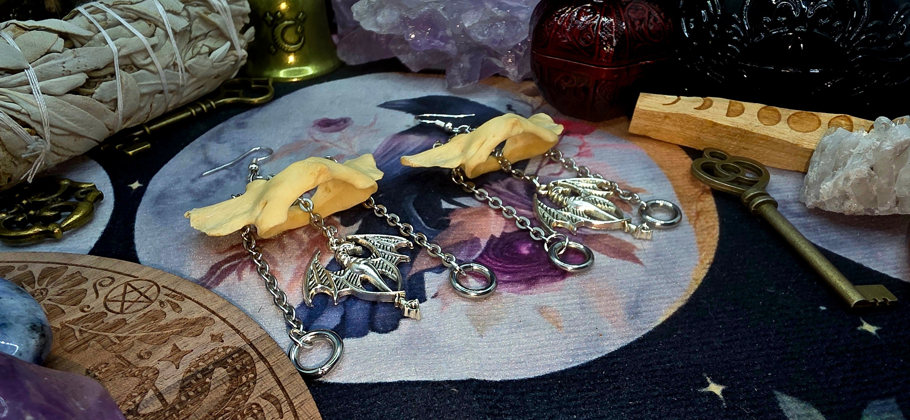 Chained Atlas Bone Dragon Earrings