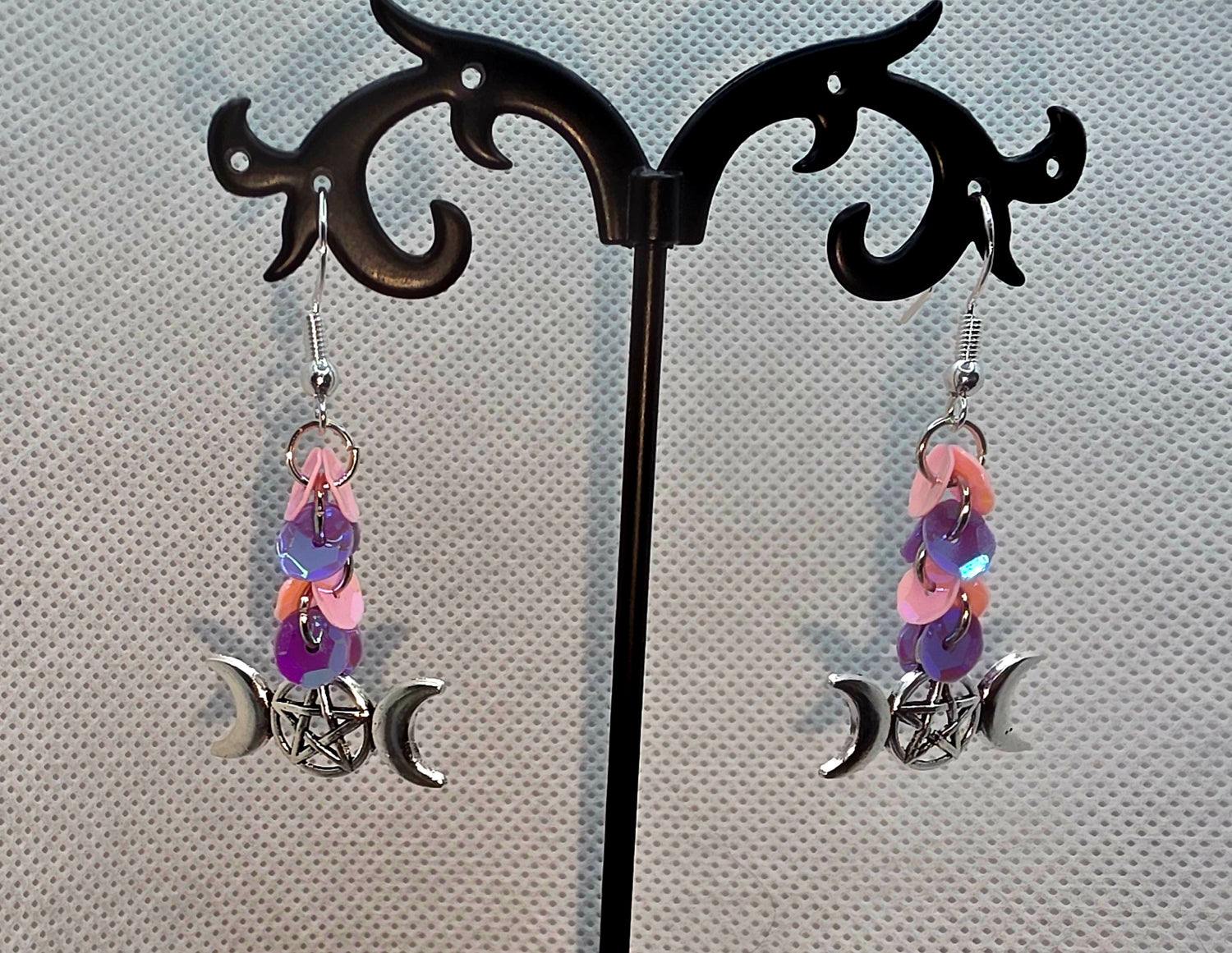 Mystical Sequin Pentacle Earrings