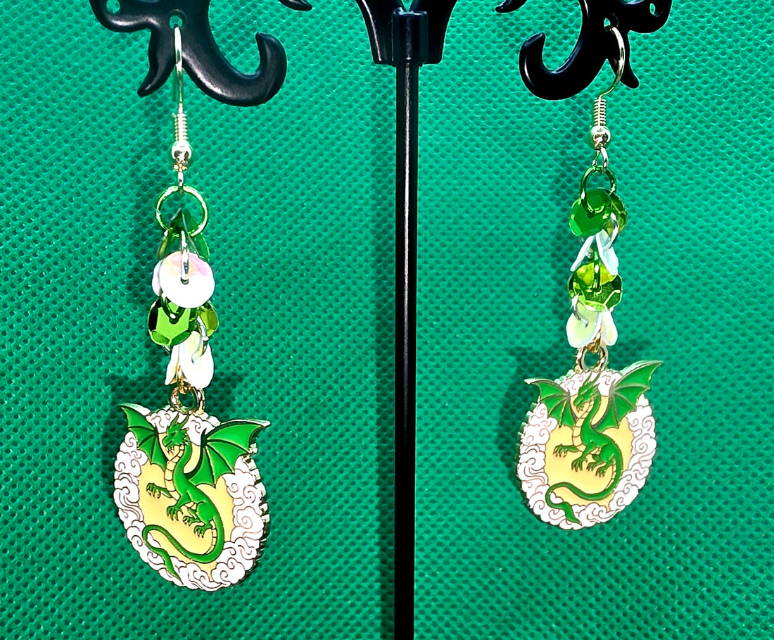 Enchanted Dragon Charm &amp; Earring Set