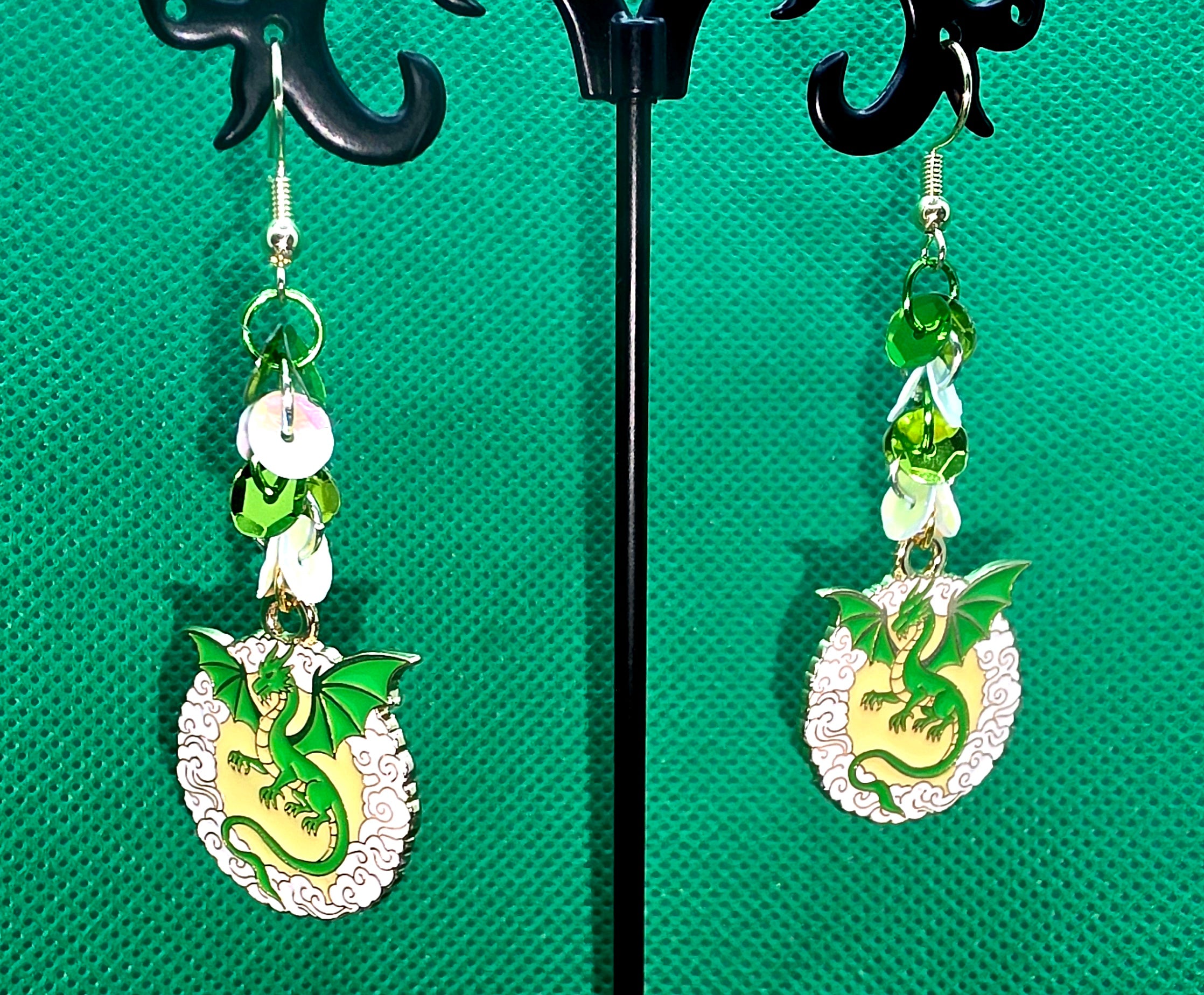 Enchanted Dragon Charm &amp; Earring Set