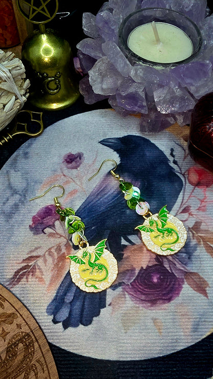 Enchanted Dragon Charm &amp; Earring Set