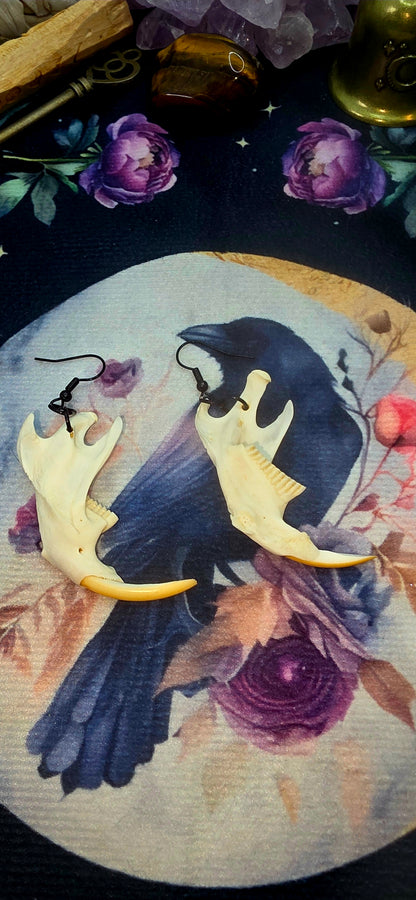 Muskrat Jaw Bone Earrings - Nature&