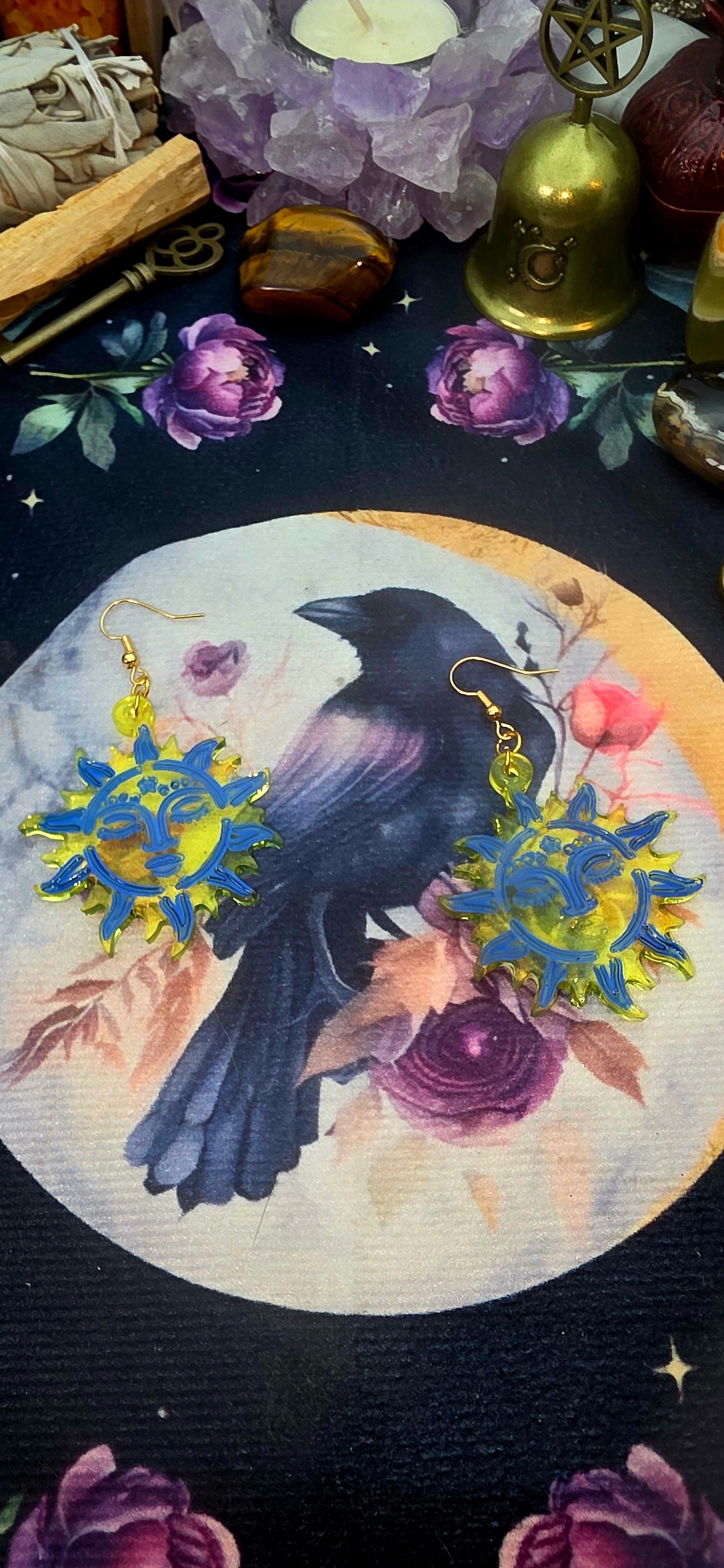 Radiant Sun Earrings for Apollo and Ra Devotees
