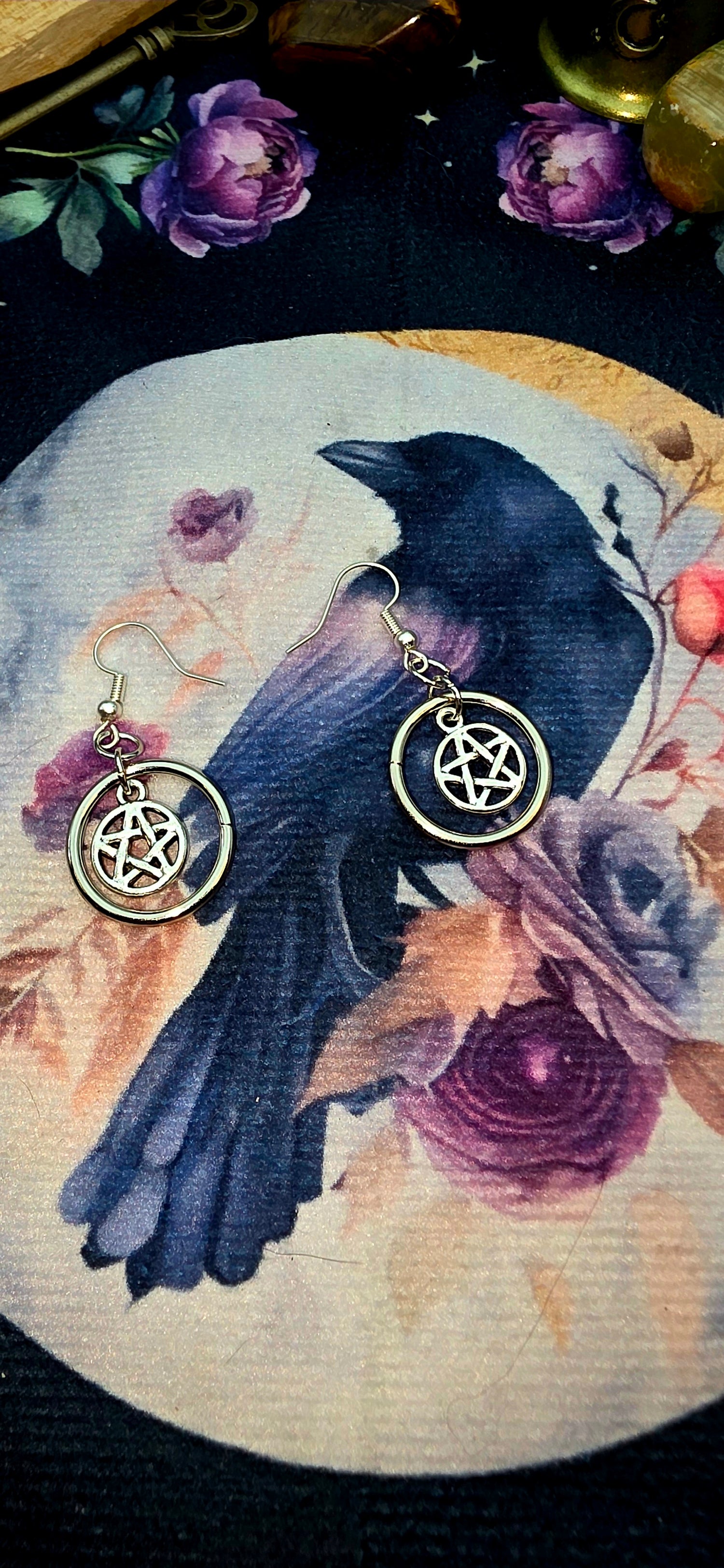 Pentacle Disc Earrings