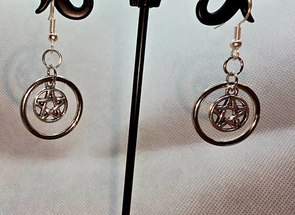 Pentacle Disc Earrings