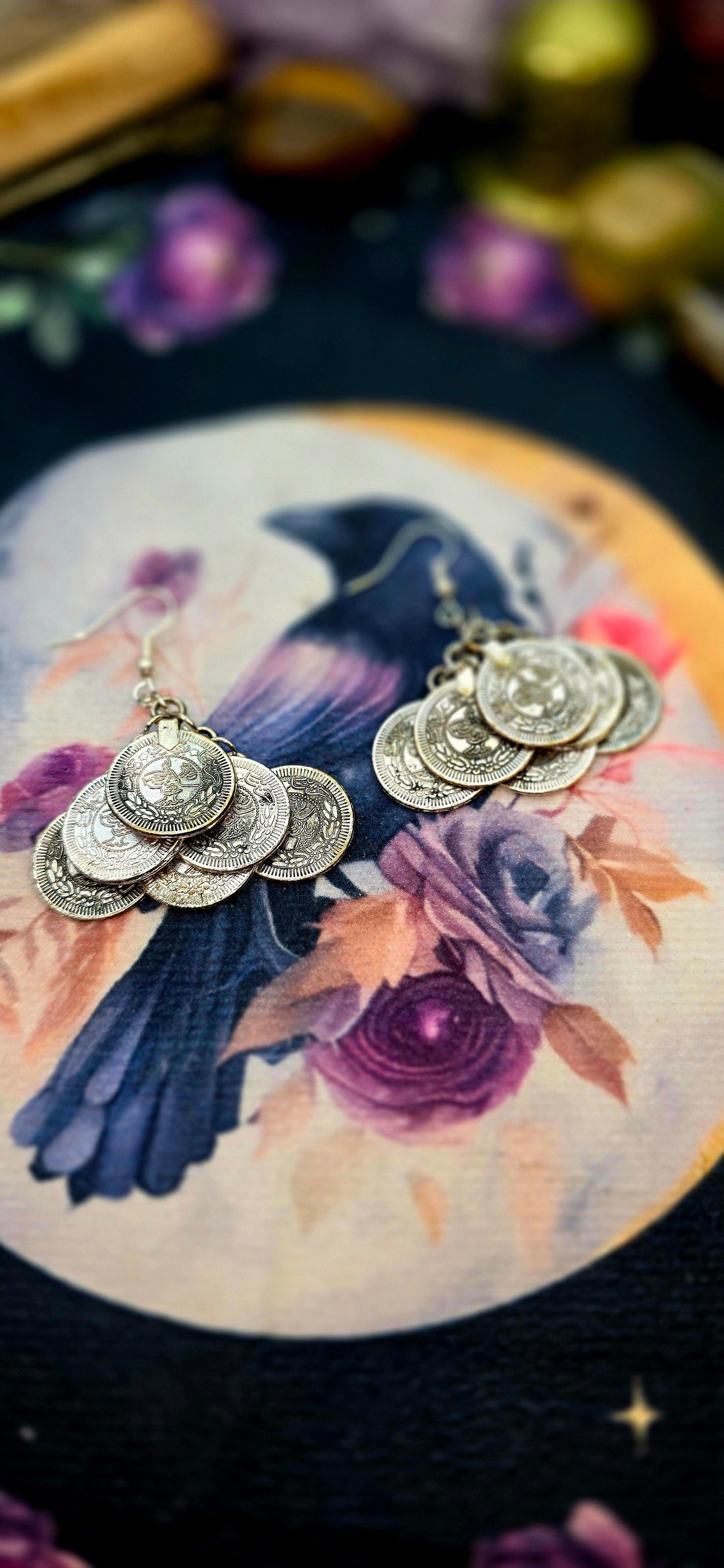 Coin Scale Earrings and Necklace Set
