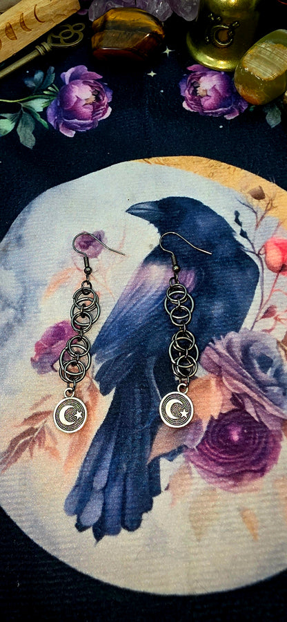 Gothic Moon Charm Chainmail Jewelry Set