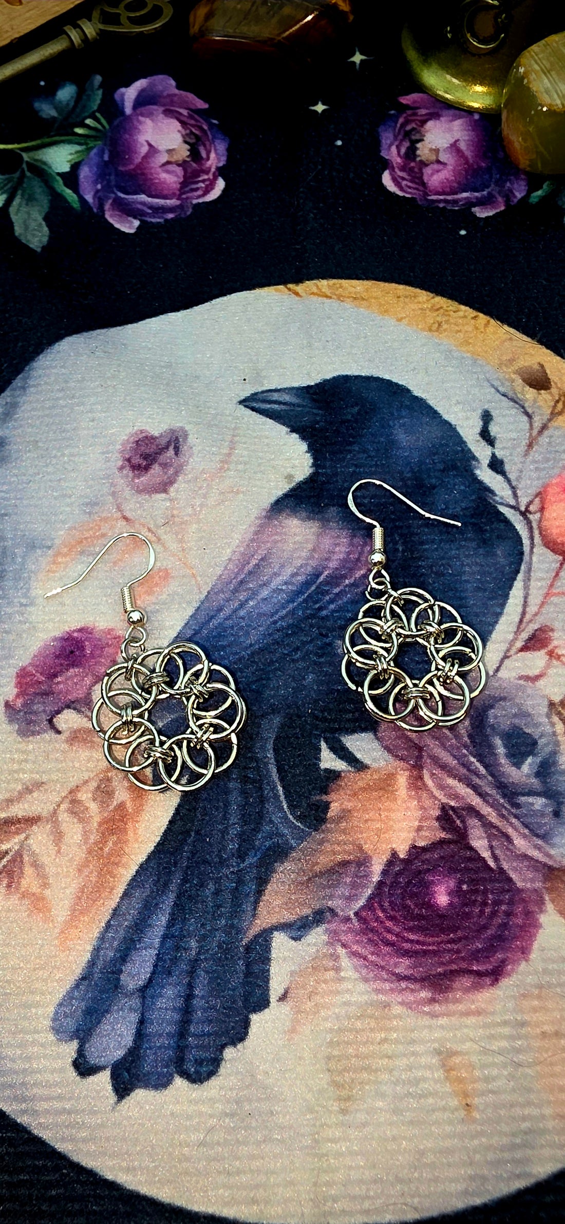 Celtic Helm Chainmail Earring Discs