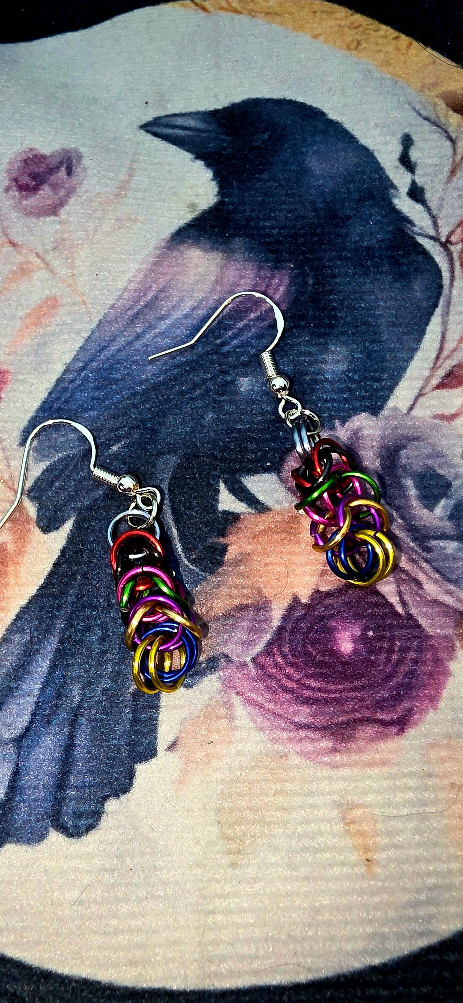 Vibrant Chainmail Stack Earrings