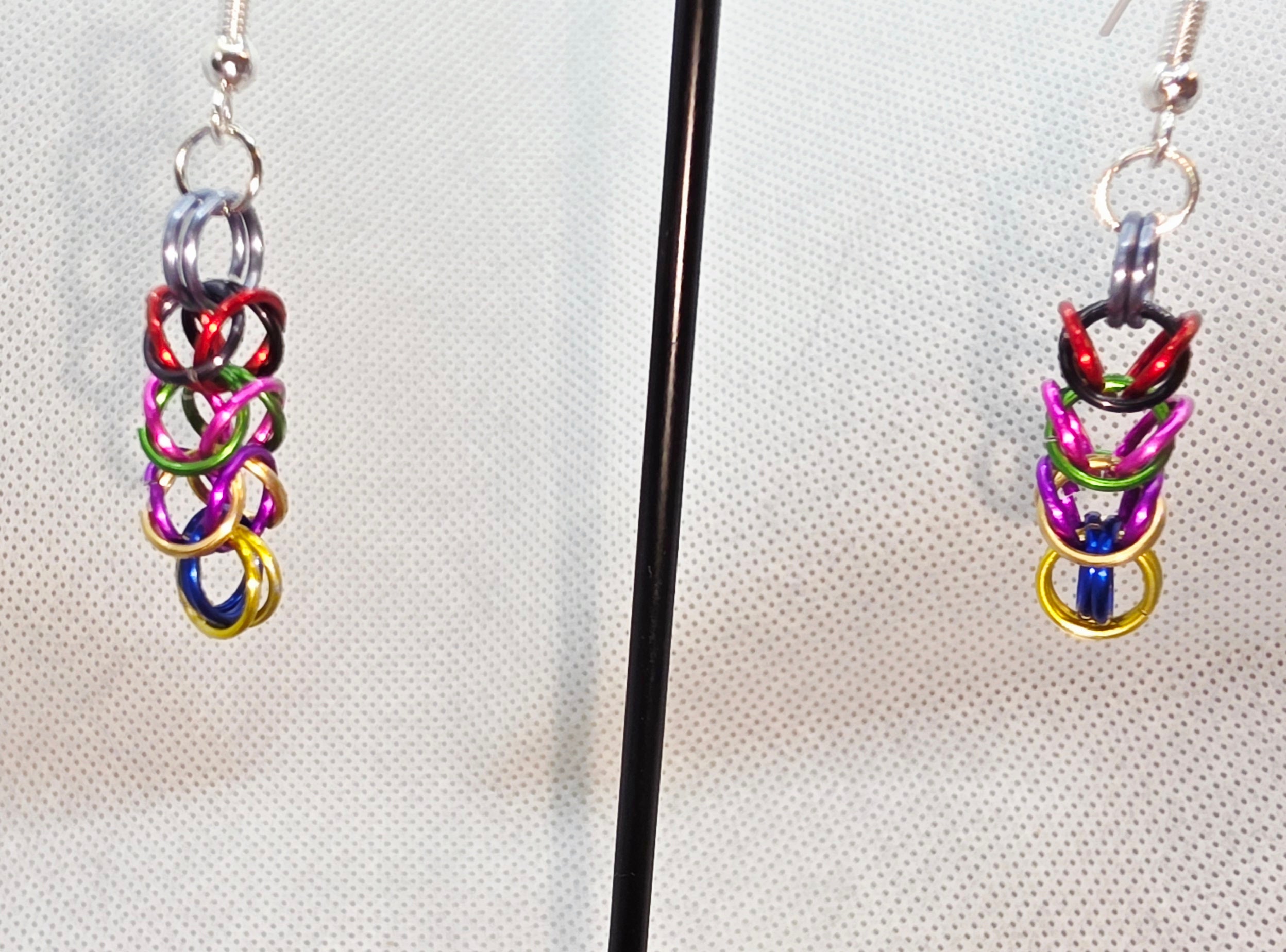 Vibrant Chainmail Stack Earrings