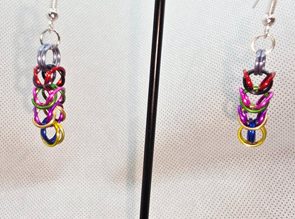 Vibrant Chainmail Stack Earrings