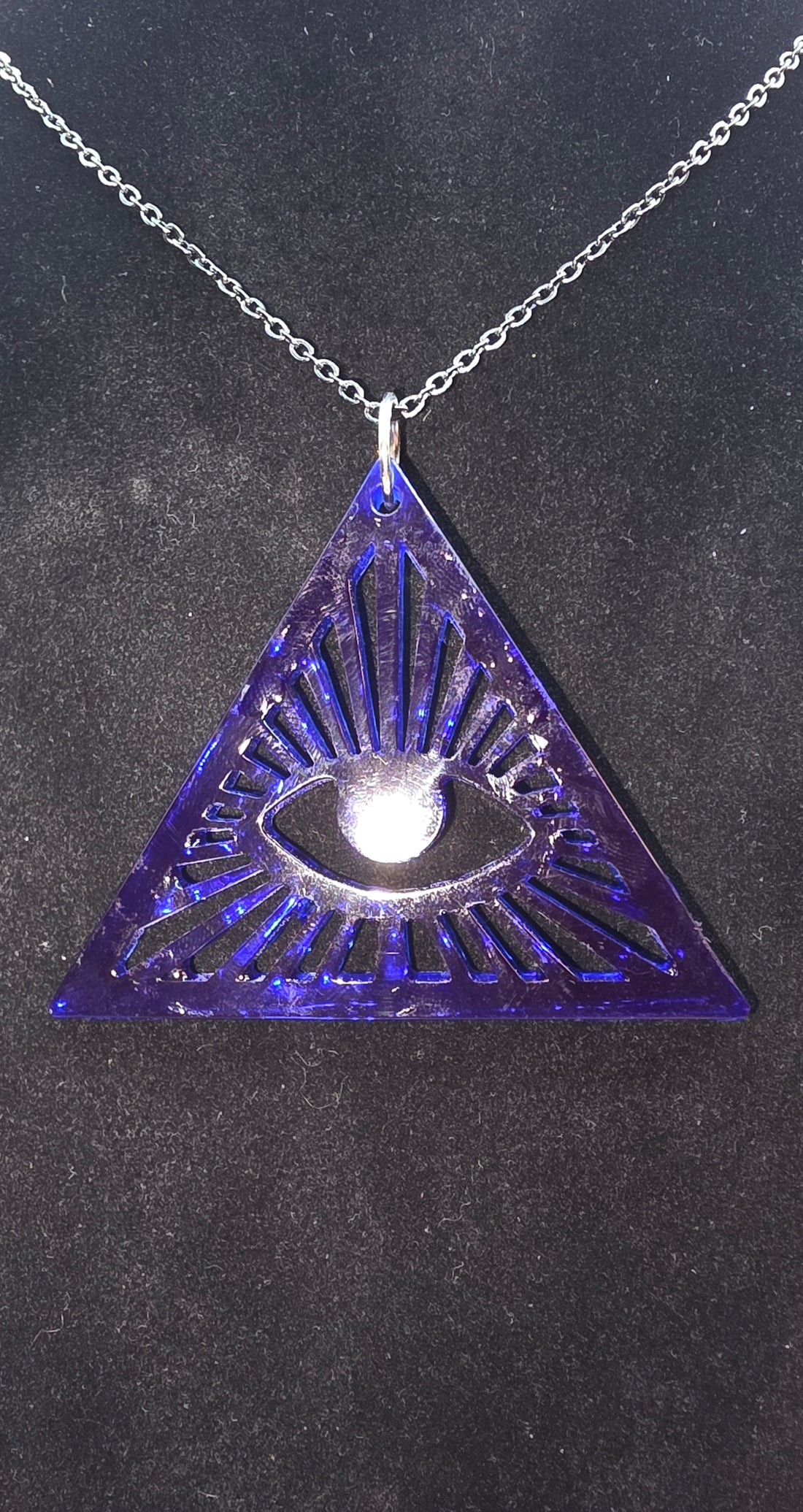 Blue Resin Eye of Providence Pendant