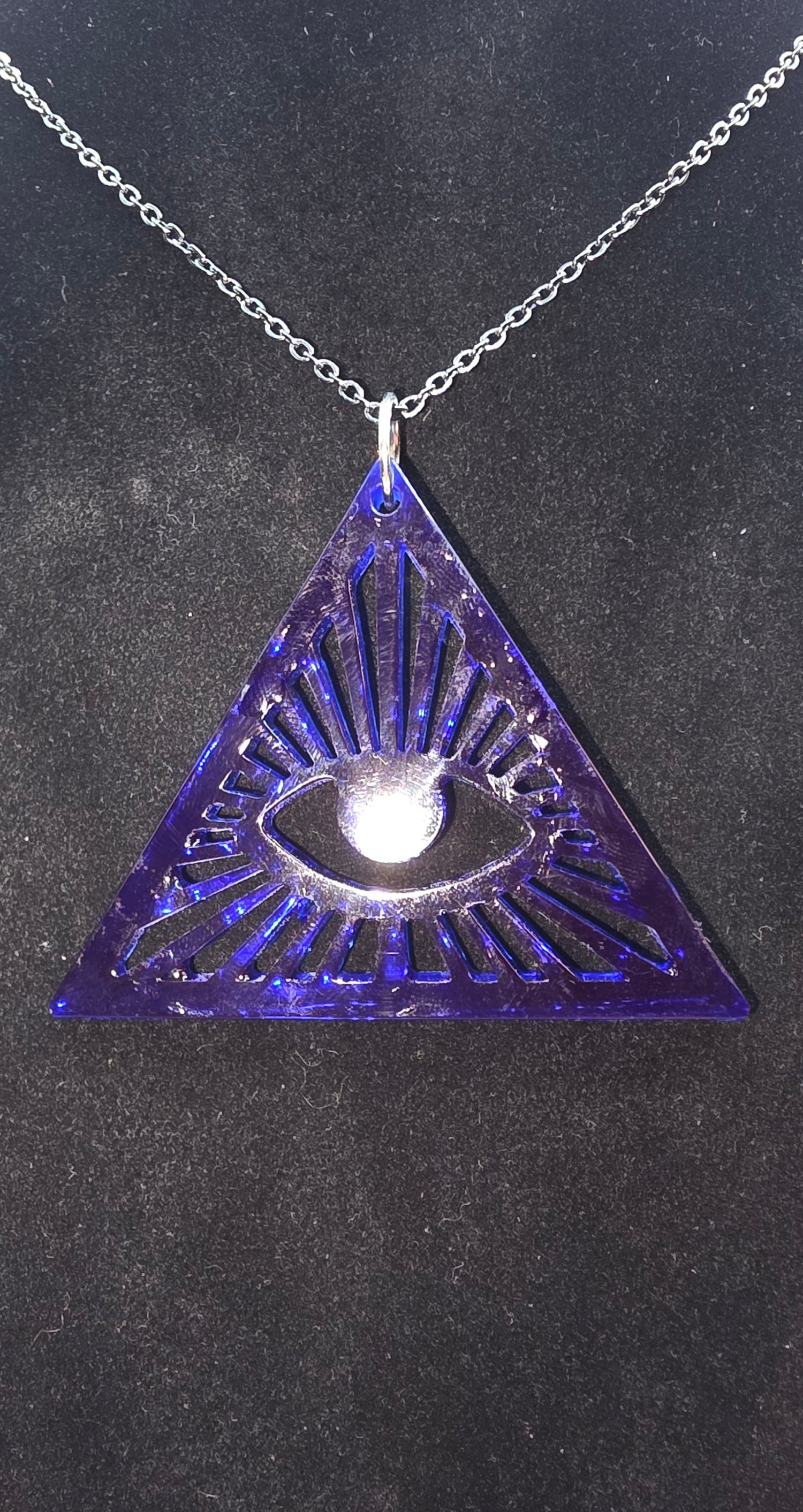 Blue Resin Eye of Providence Pendant