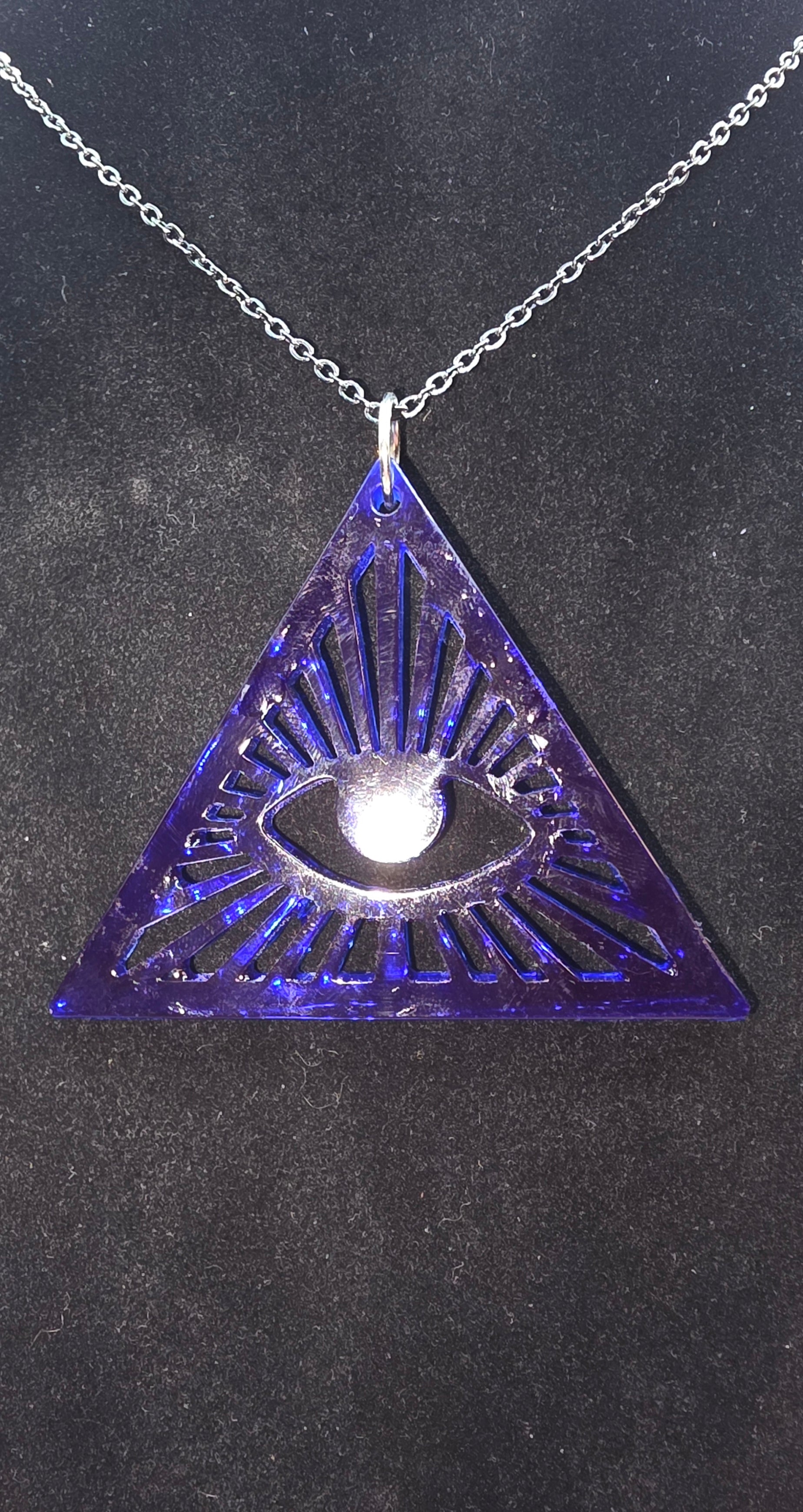 Blue Resin Eye of Providence Pendant