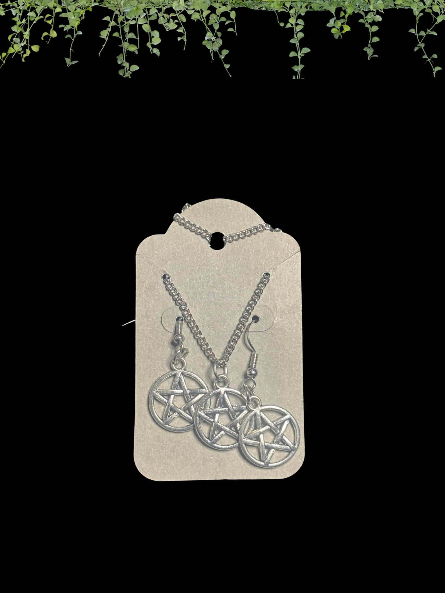 Pentagram Earring &amp; Necklace Set
