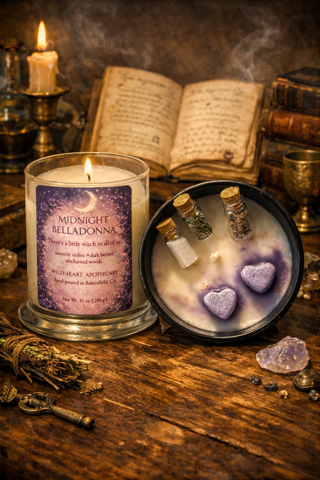 Midnight Belladonna Candles - inspired by "Practical Magic"