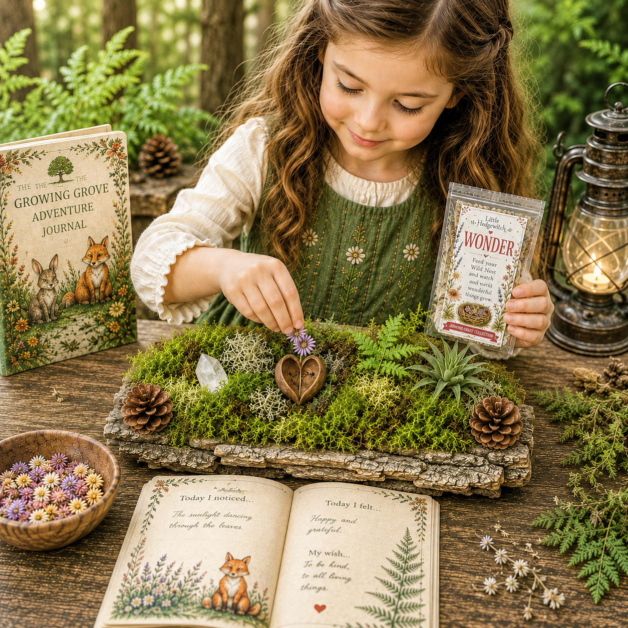 Moonlit Wishes Adventure Kit | Imagination Wonder Activity for Kids | Raccoon Companion Gift | Growing Grove Collection | Kids Nature Kit