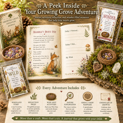 Moonlit Wishes Adventure Kit | Imagination Wonder Activity for Kids | Raccoon Companion Gift | Growing Grove Collection | Kids Nature Kit