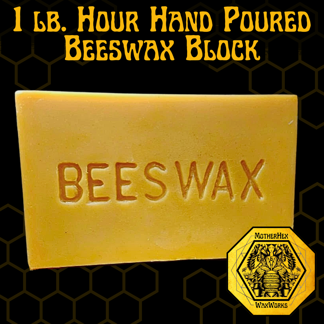 1 lb Hand Poured Beeswax Block