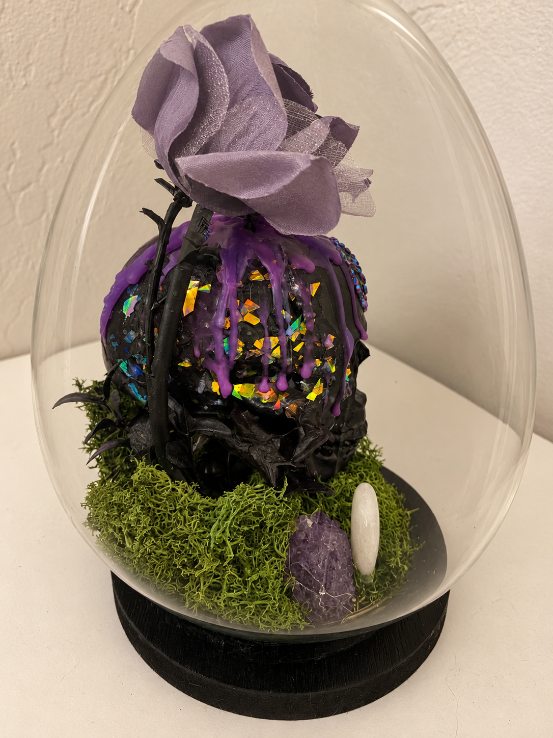 Purple witchy gothic skull cloche