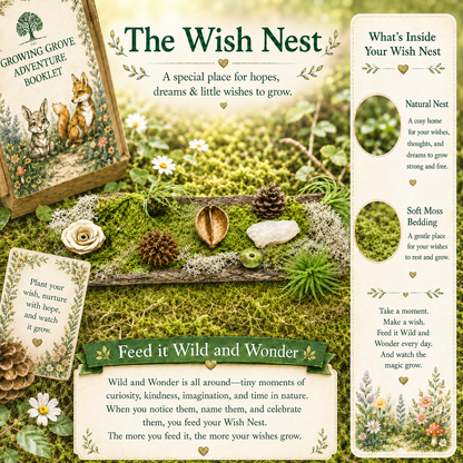 Moonlit Wishes Adventure Kit | Imagination Wonder Activity for Kids | Raccoon Companion Gift | Growing Grove Collection | Kids Nature Kit