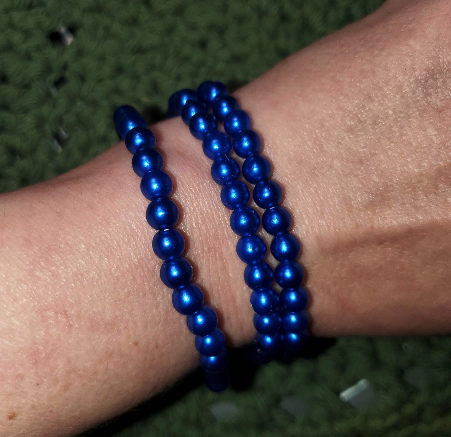 Cobalt Ward Bracelet | Hand-Strung Protection Charm