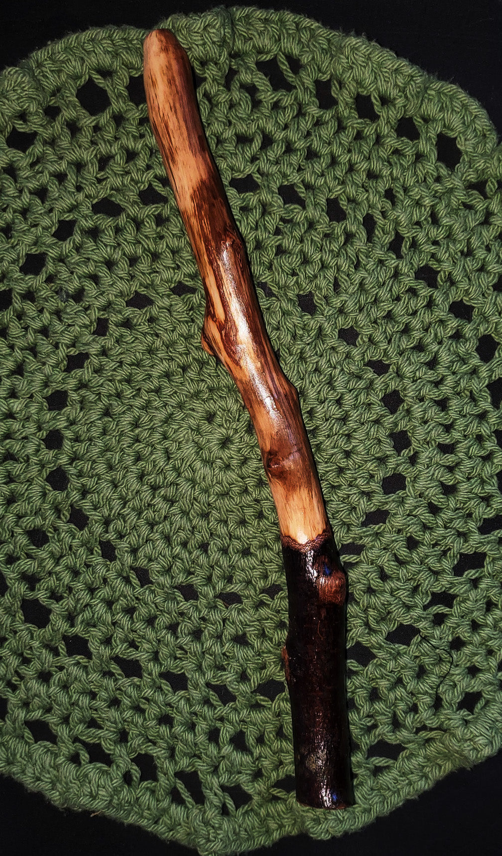Thick Hand-Carved Wooden Wand | Appalachian Folk Magic Wand | Grounding Protection Wand | 12” Ritual Wand
