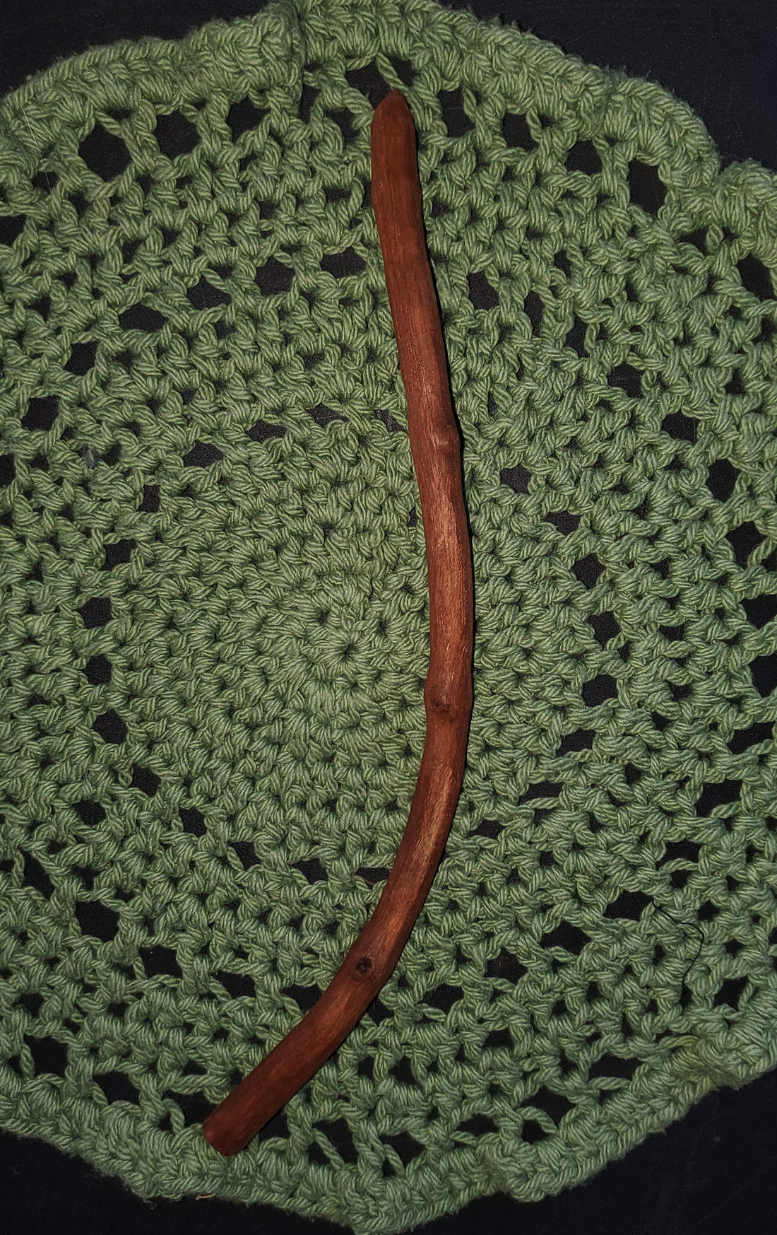 Handcrafted Witch Wand 12” – Curved Wooden Ritual Wand for Spellwork, Energy Work &amp; Altar Magic