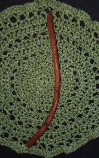 Handcrafted Witch Wand 12” – Curved Wooden Ritual Wand for Spellwork, Energy Work &amp; Altar Magic