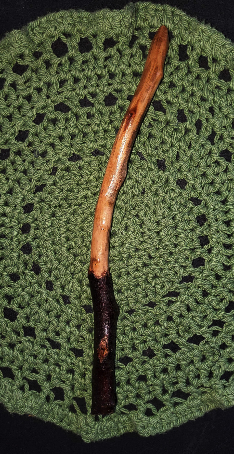 Handcrafted Ritual Wand 12” | Foraged Wooden Wand for Witchcraft | Green Witch Altar Tool | Folk Magic Spell Wand