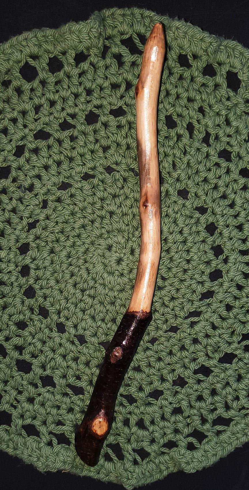 Handcrafted Ritual Wand 12” | Foraged Wooden Wand for Witchcraft | Green Witch Altar Tool | Folk Magic Spell Wand