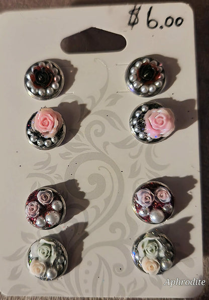 floral post/stud earrings