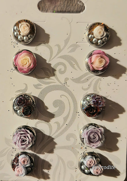 floral post/stud earrings