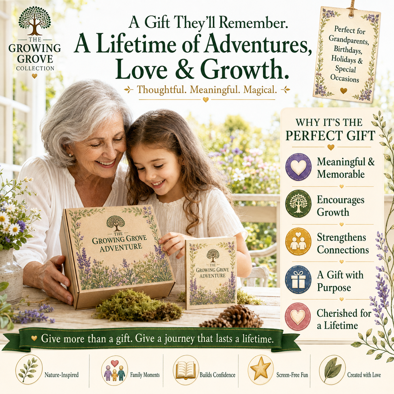 Moonlit Wishes Adventure Kit | Imagination Wonder Activity for Kids | Raccoon Companion Gift | Growing Grove Collection | Kids Nature Kit