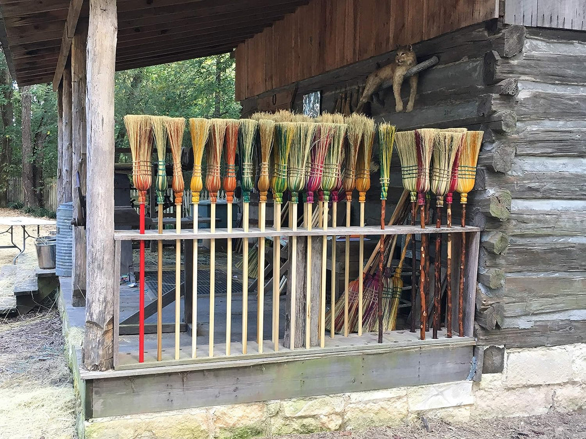 Handmade Farmhouse Broom – Traditional Broomcorn Sweeper, Rustic Country Decor &amp; Functional Cleaning Broom Made in USA