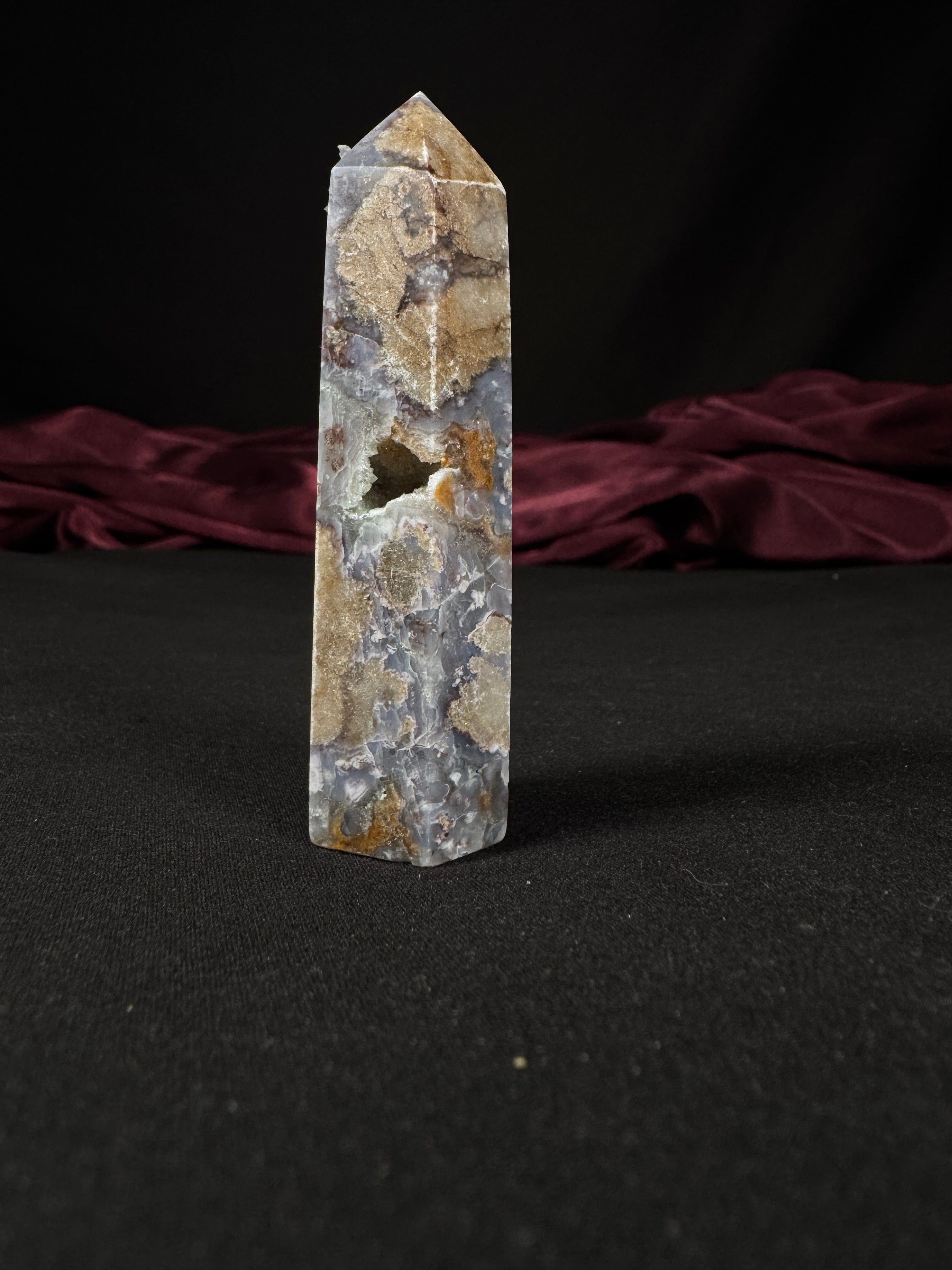 Blue Flower Agate Tower