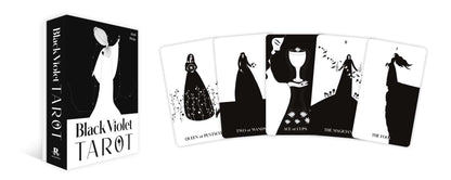 Black Violet Tarot card with dark floral botanical illustration