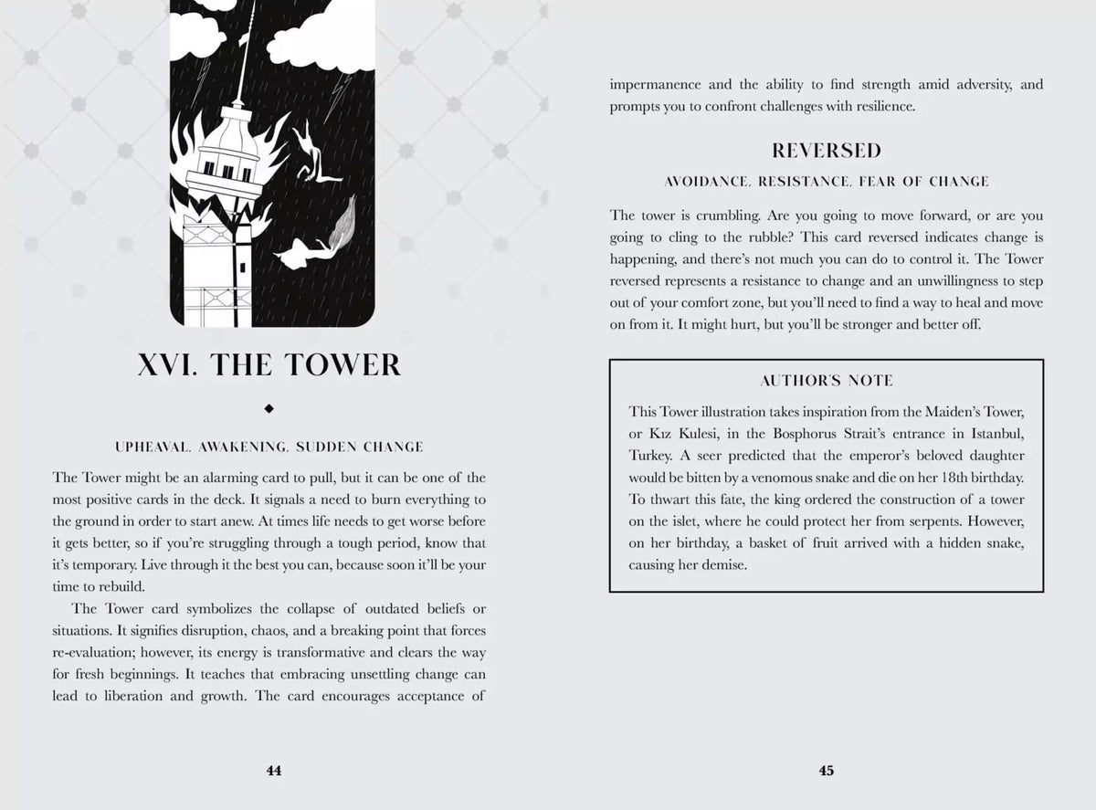 Black Violet Tarot card with gothic floral and symbolic imagery