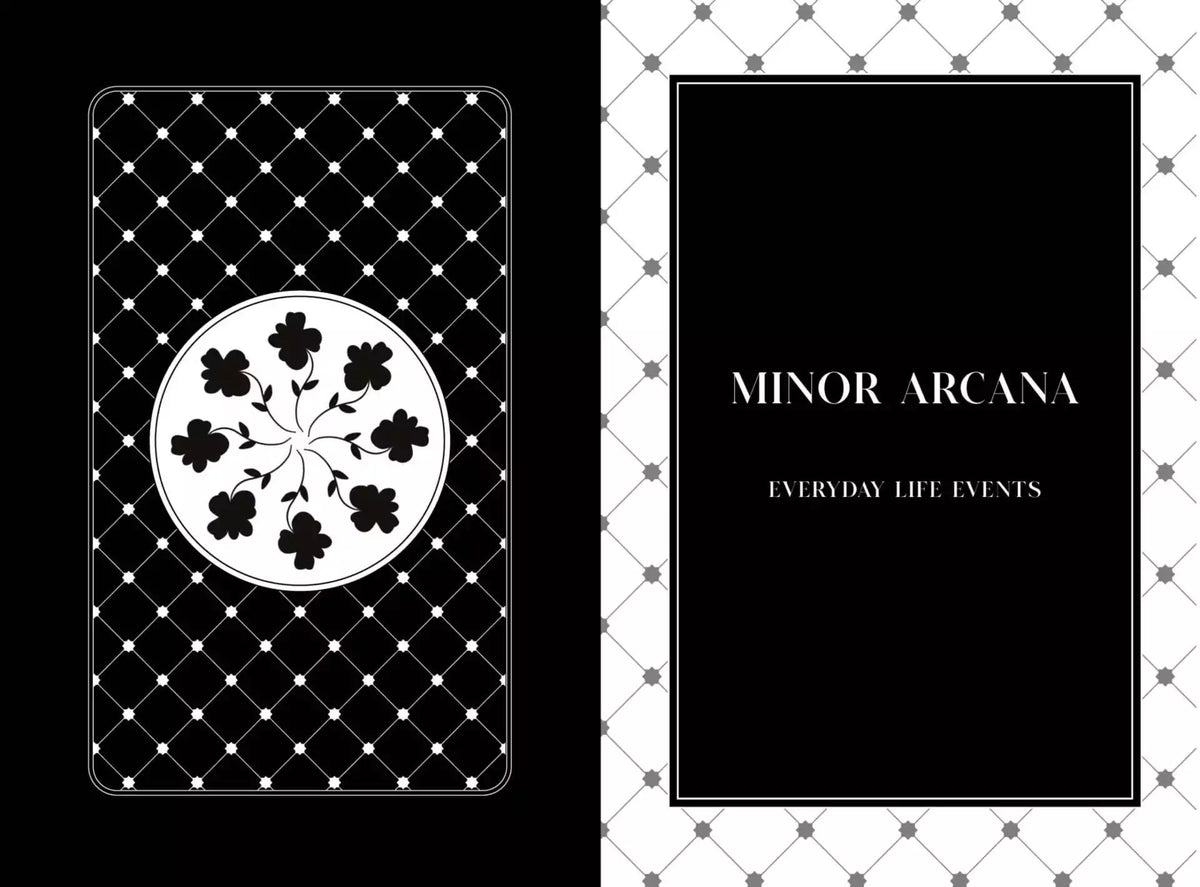 Black Violet Tarot card with deep violet and black color palette illustration