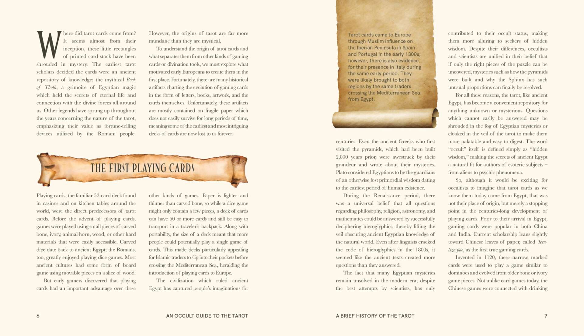 An Occult Guide to the Tarot book page showing tarot card analysis with ceremonial magic context