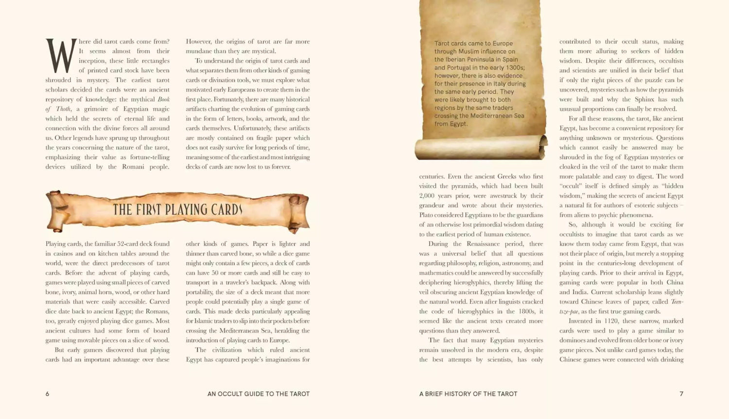 An Occult Guide to the Tarot book page showing tarot card analysis with ceremonial magic context