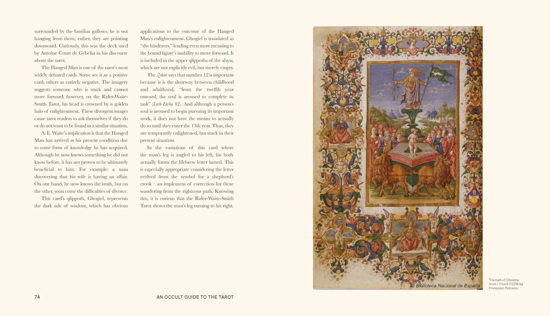 An Occult Guide to the Tarot interior page with occult tarot symbols and text