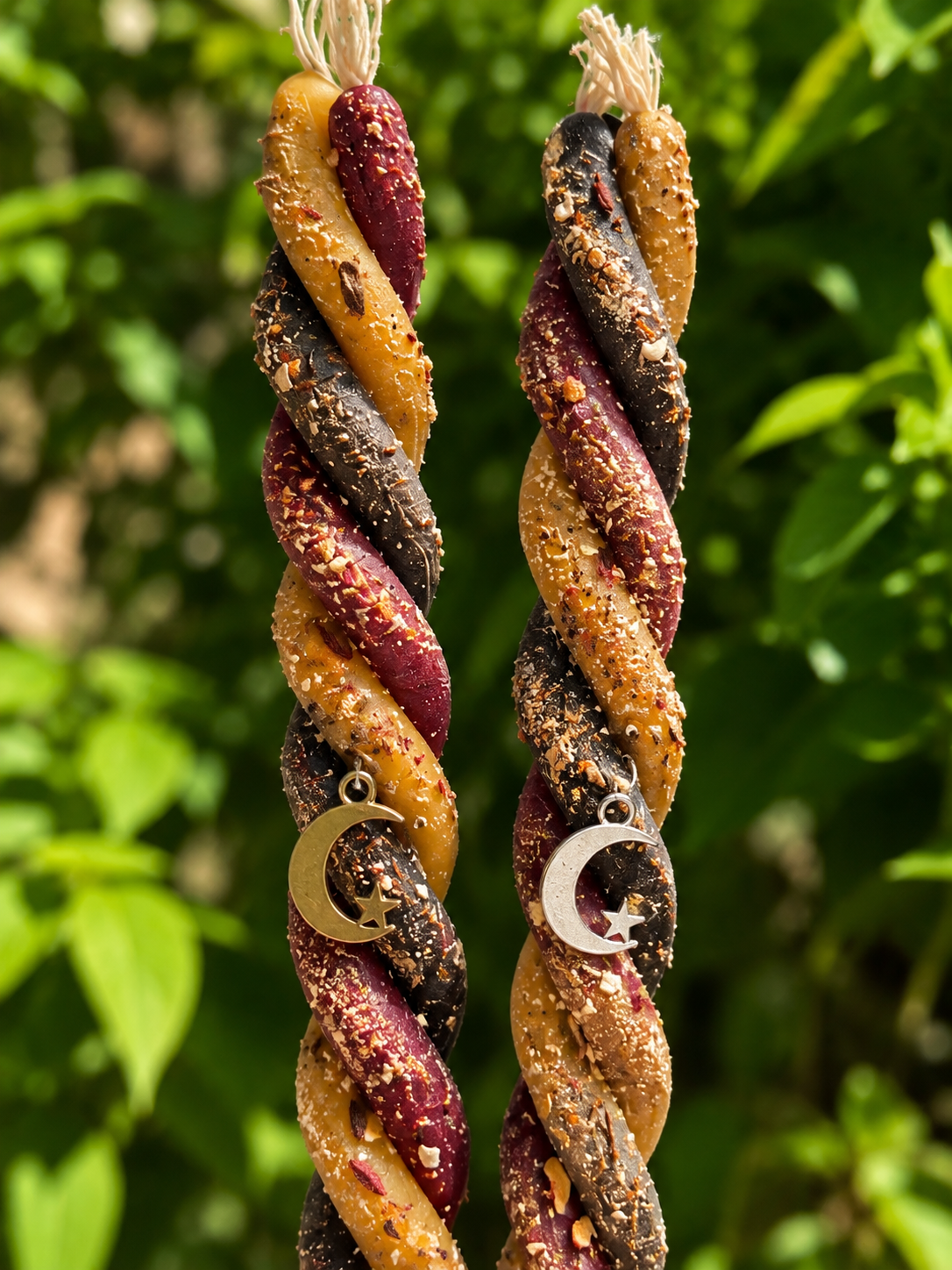 Twisted beeswax Samhain ritual candles