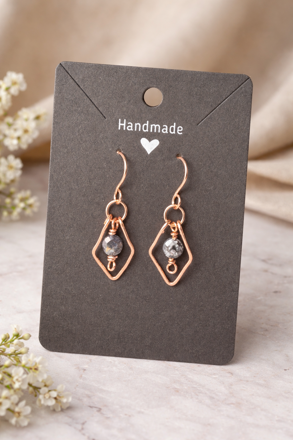 Iolite Copper Earrings
