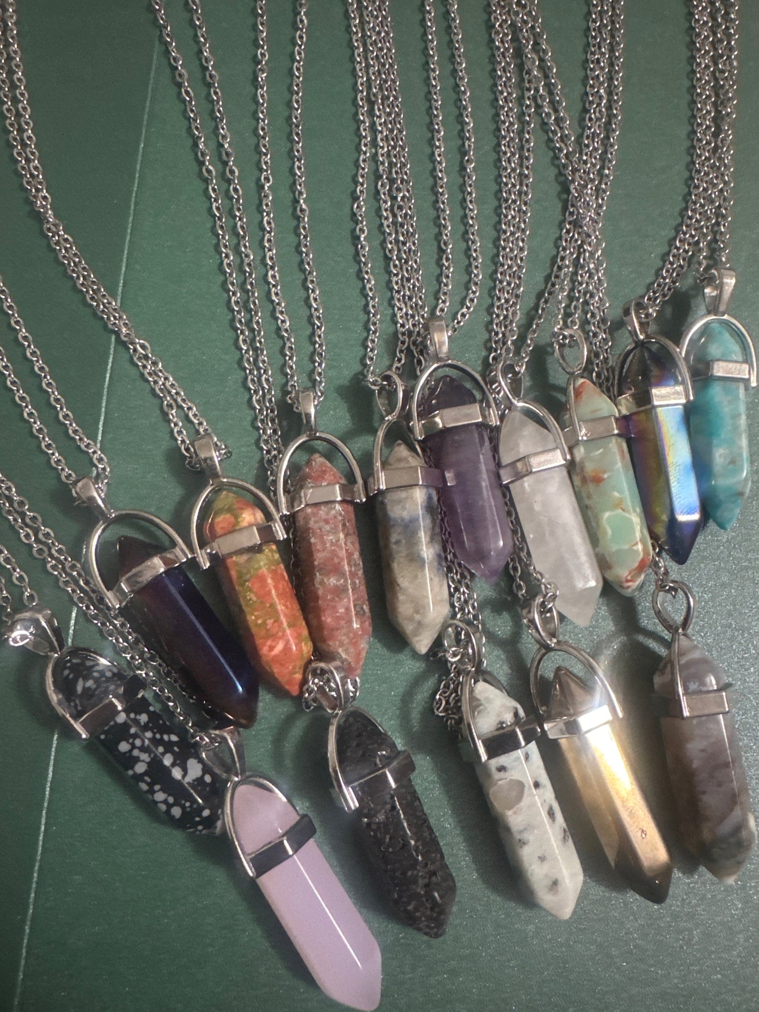 Various Shaped Crystal Necklaces