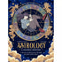 Cover of Astrology: A Graphic History by Carmen Guasco and Lisa Salsi, showing a young woman with long dark hair tumbling inside a gold zodiac wheel, ringed by zodiac figures on a starry blue night sky