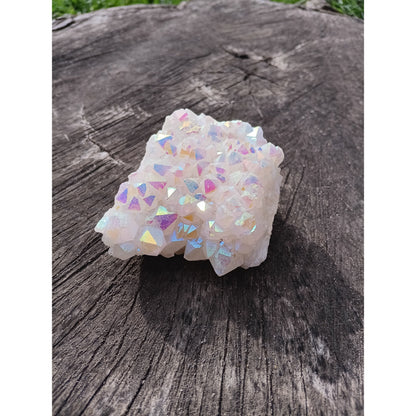 Aura Quartz Cluster – Genuine Iridescent Crystal for Energy Amplification &amp; Decor