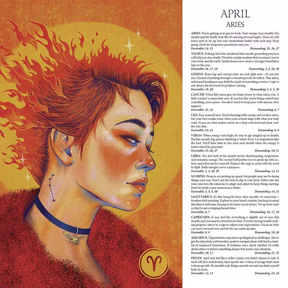 Sample April page from Llewellyn&