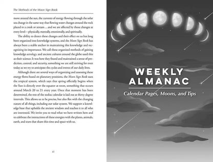 Opening spread of The Methods of the Moon Sign Book chapter in Llewellyn&